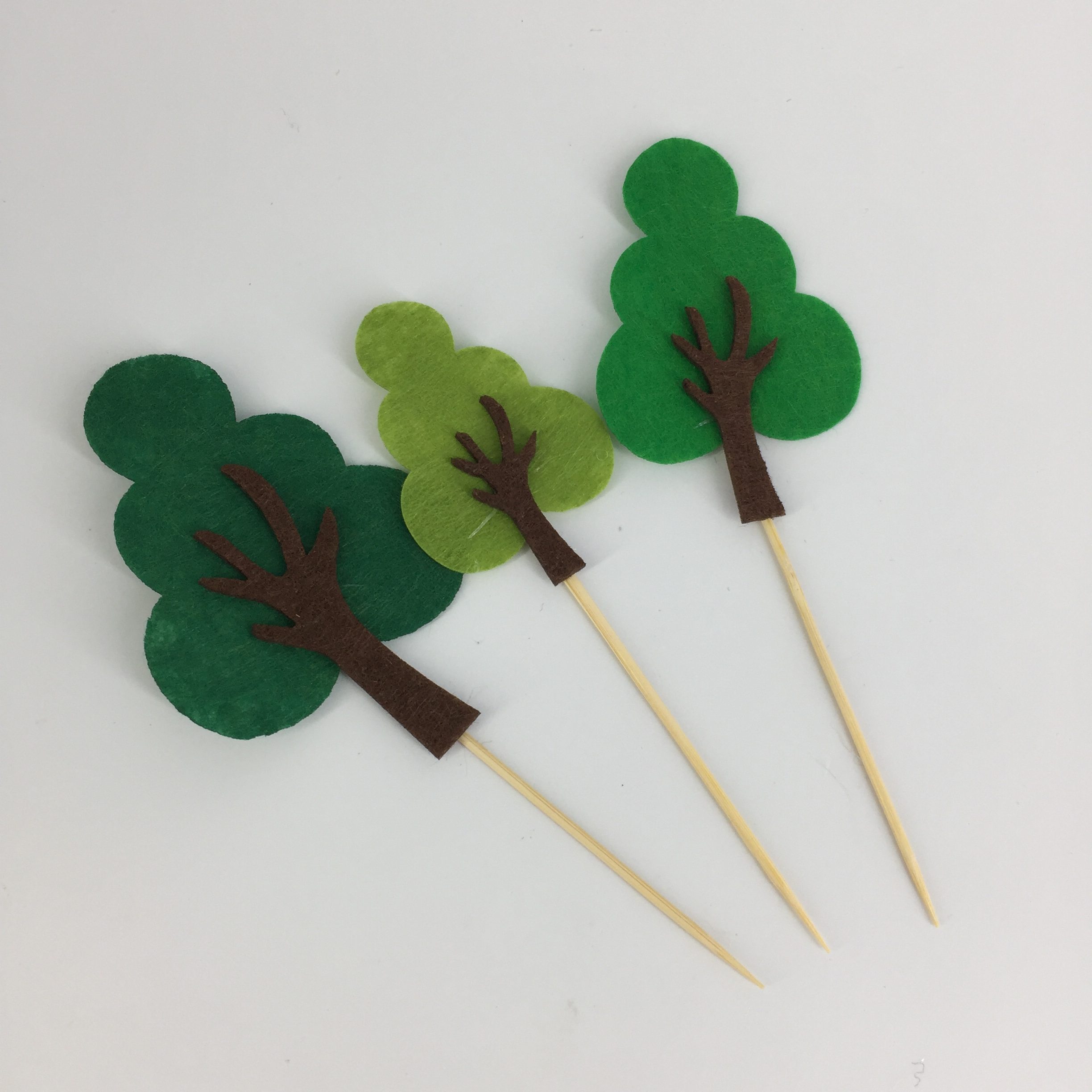 Woodland Green Trees Cake Topper