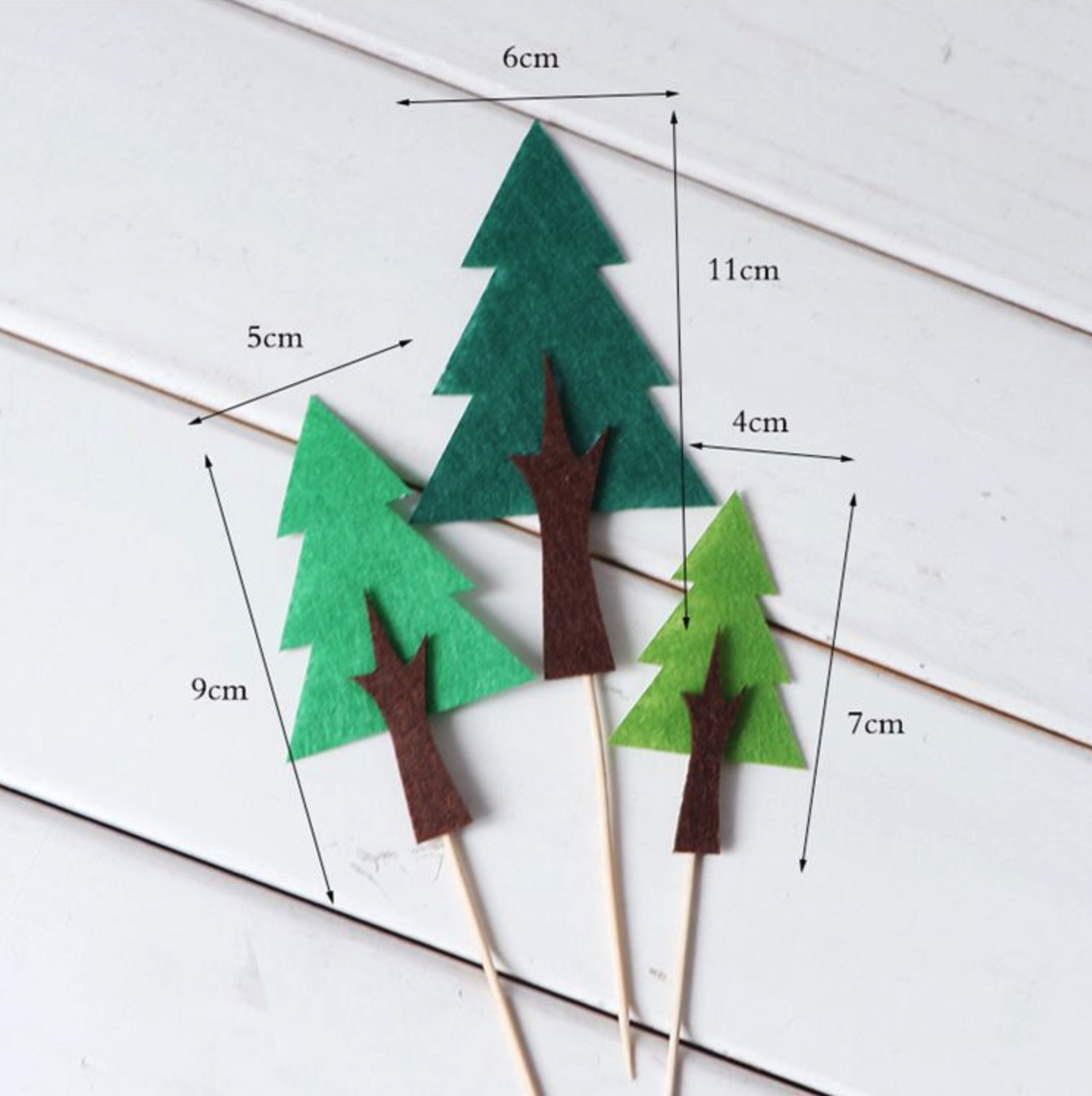 Woodland Green Trees Cake Topper