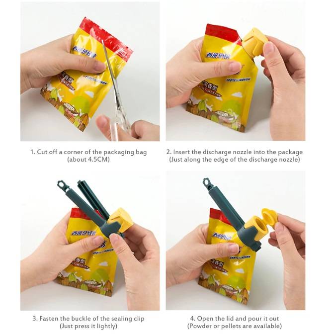 seal pour food storage bag clip