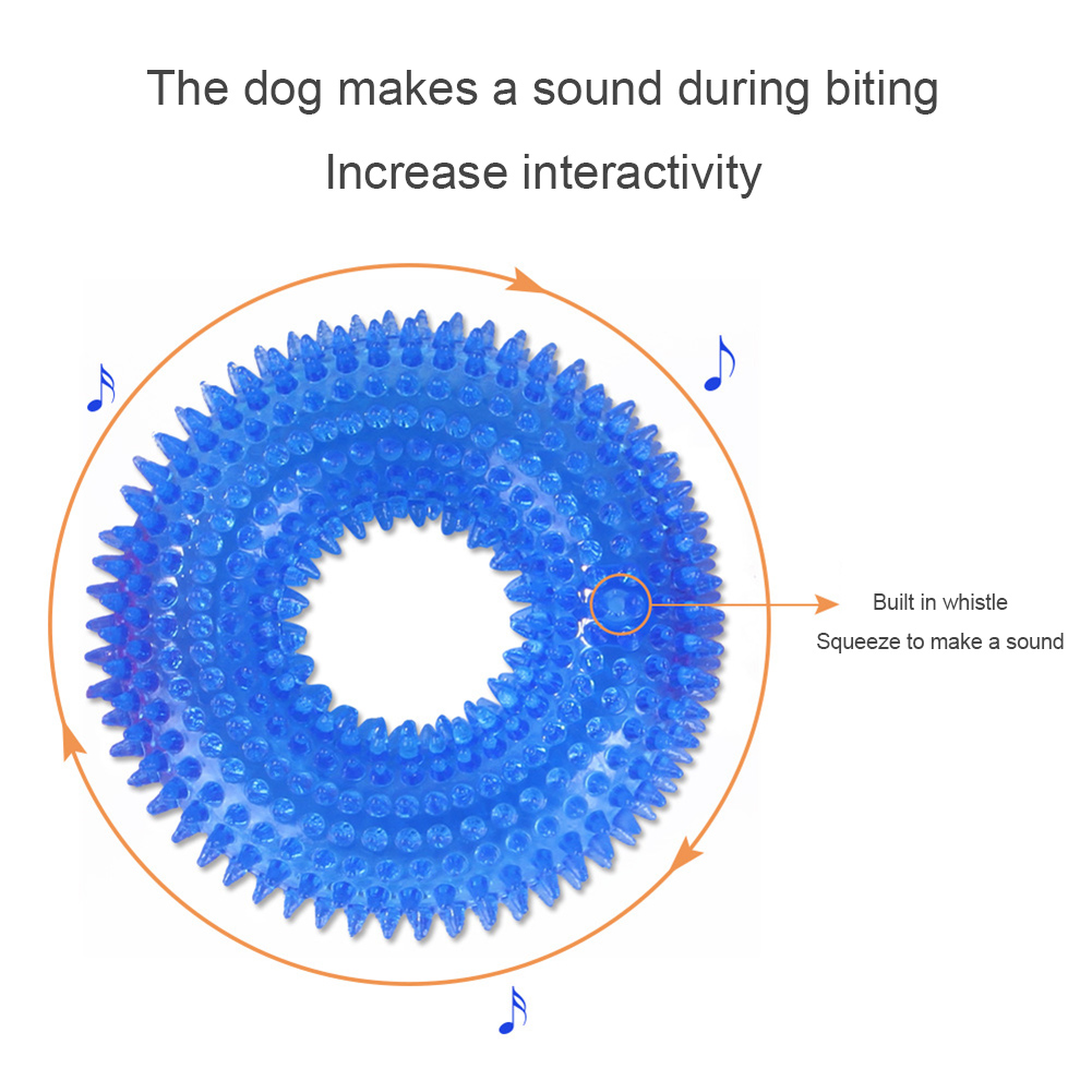 Dog Chew Toy Circle Ring Tooth Clean Molar Sound Pet Puppy Toy