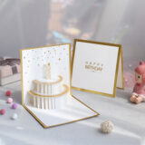 Gold 3D popup happy birthday card